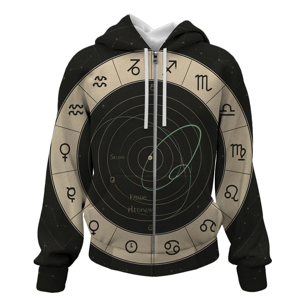 Zodiac Retrograde Orbit Diagram heavyweight hoodies