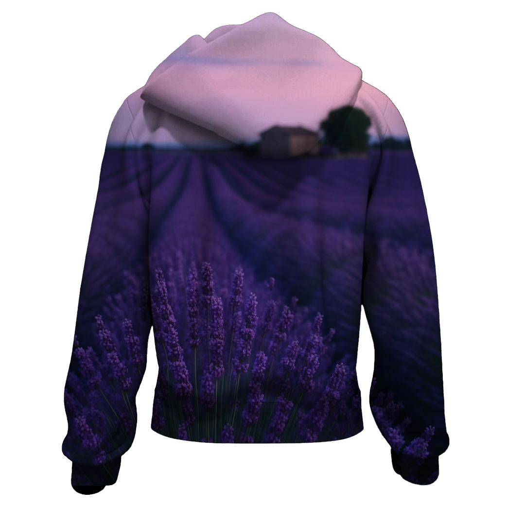 Lavender Field At Dusk With Passing Breeze custom hoodies