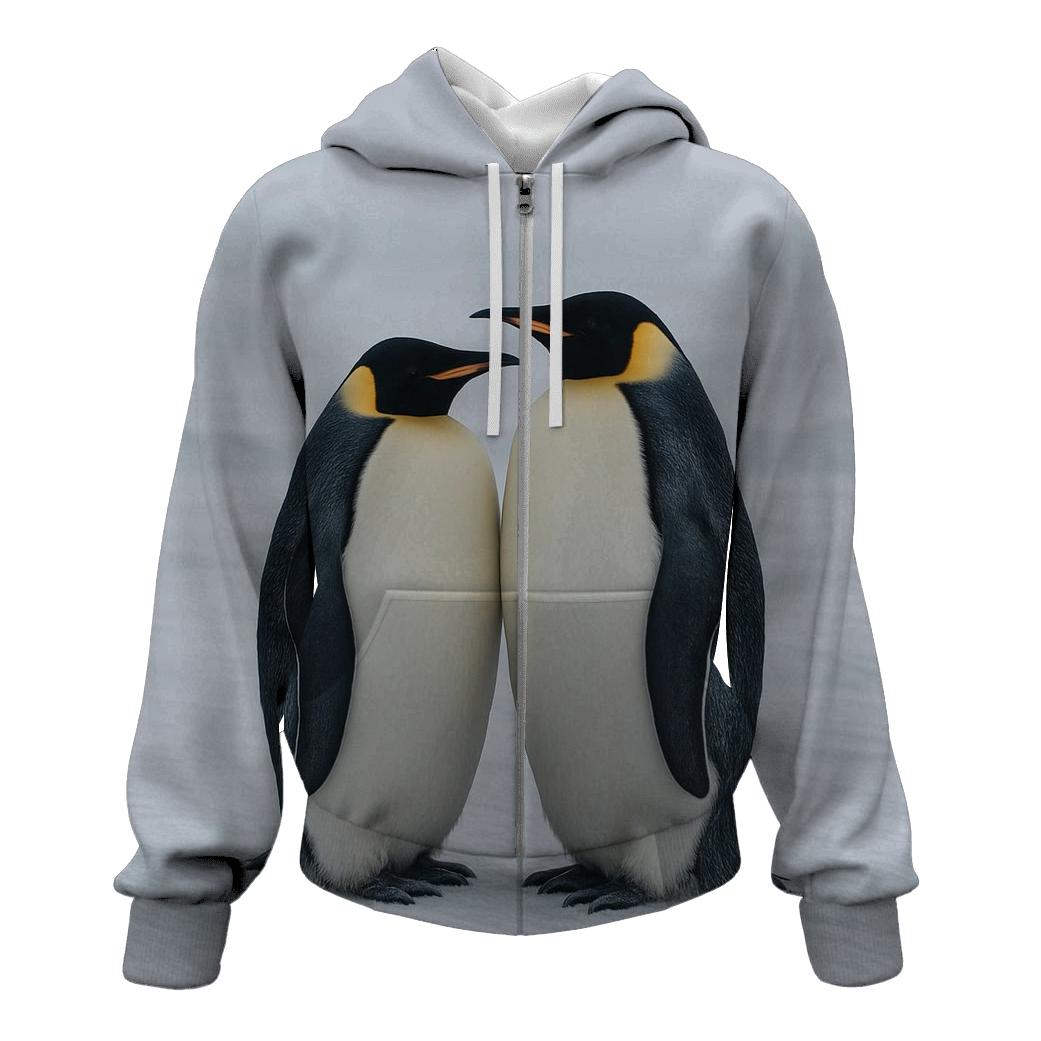 Emperor Penguin Pair On Wind Scoured Ice premium hoodies