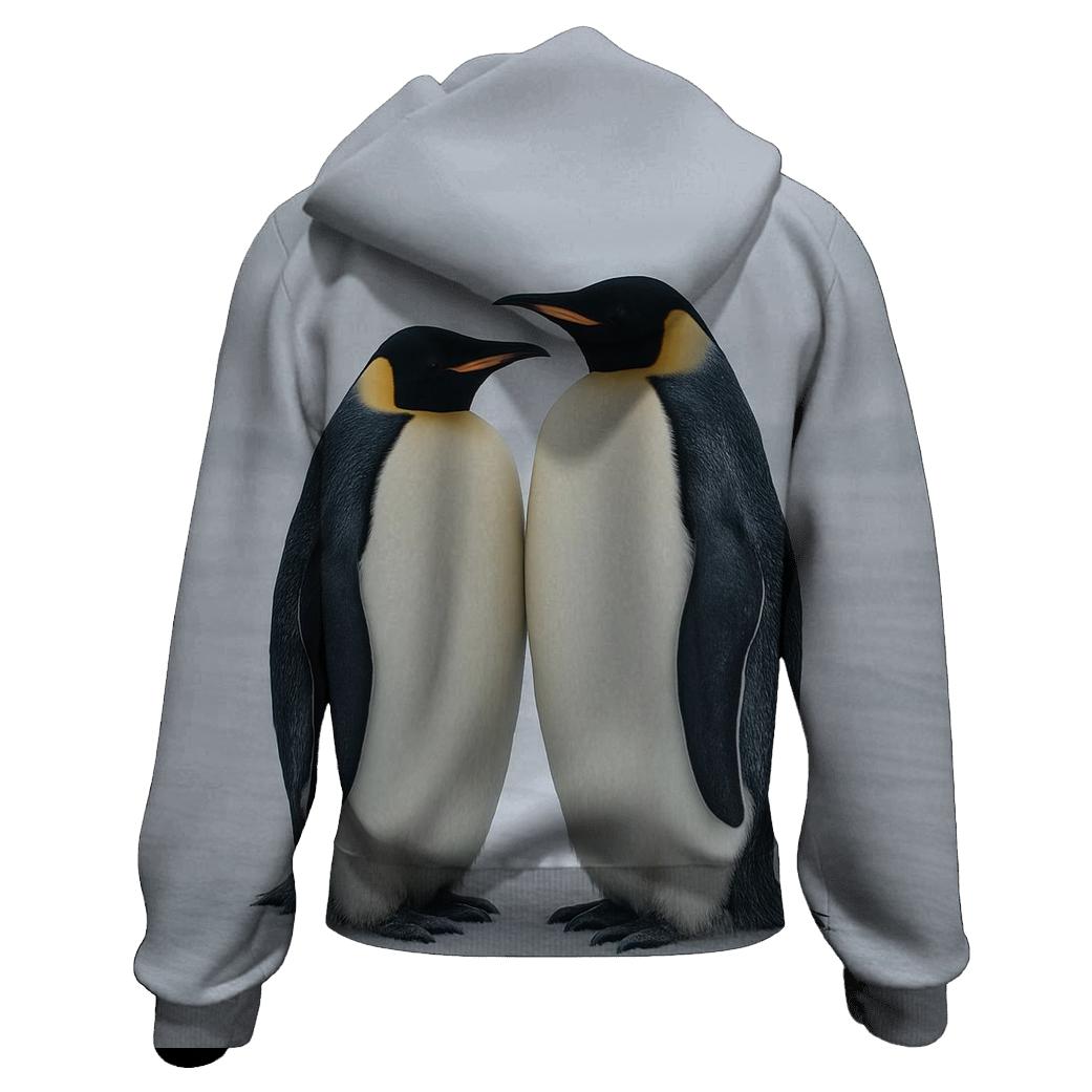 Emperor Penguin Pair On Wind Scoured Ice premium hoodies