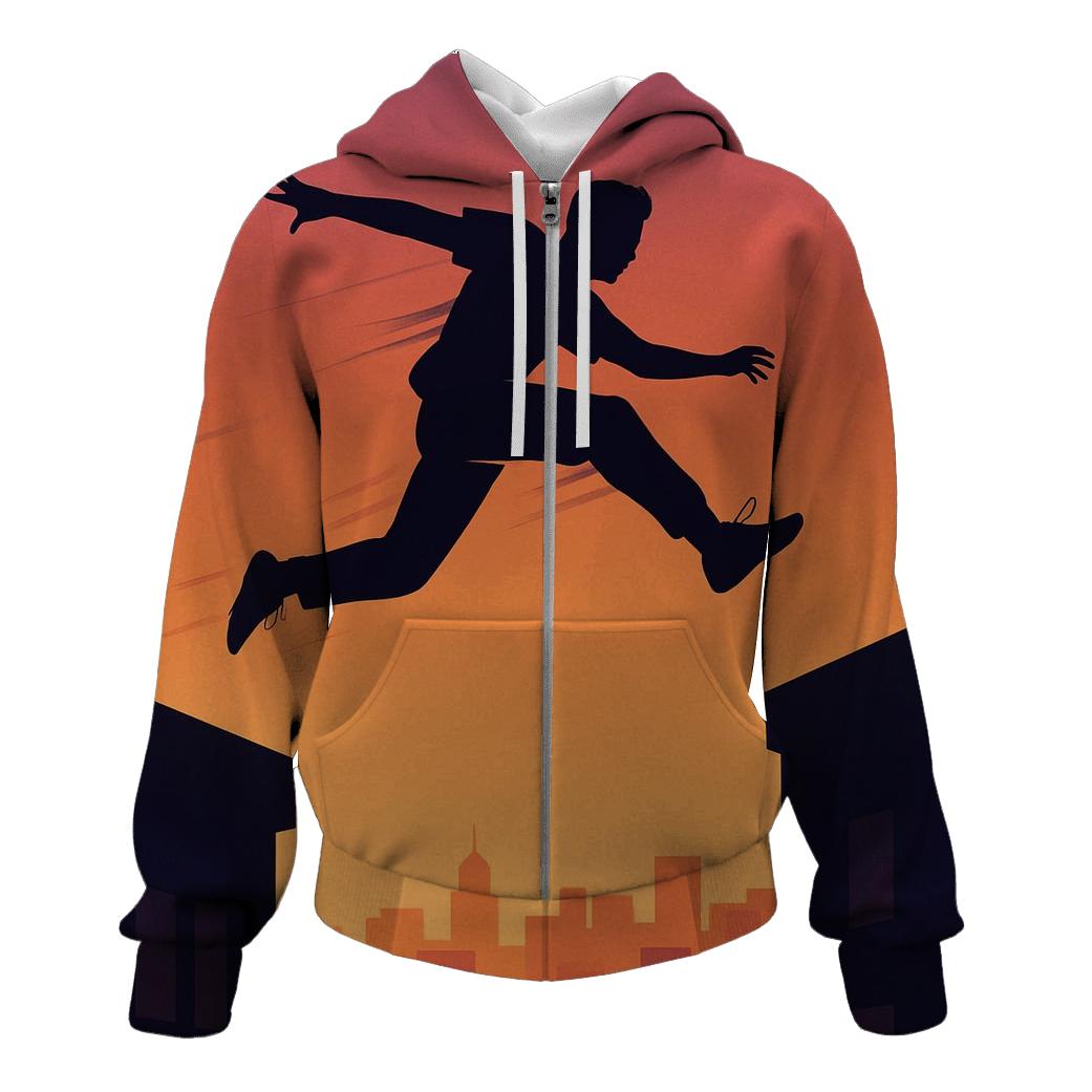 Urban Parkour Skyline Leap hoodie designs