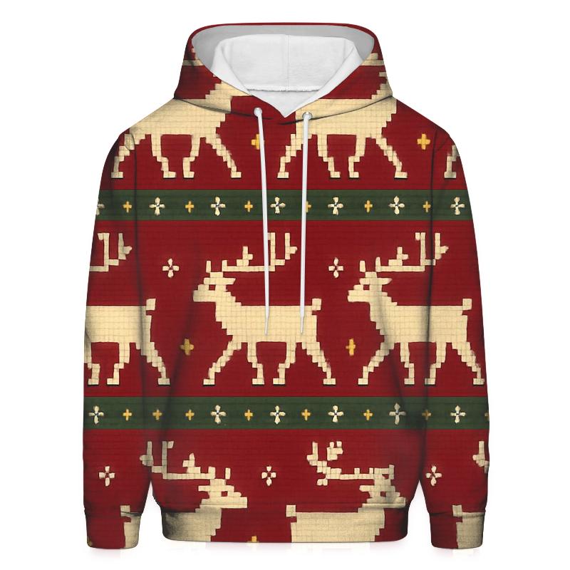 Polar Reindeer March Stripes Design custom hoodies