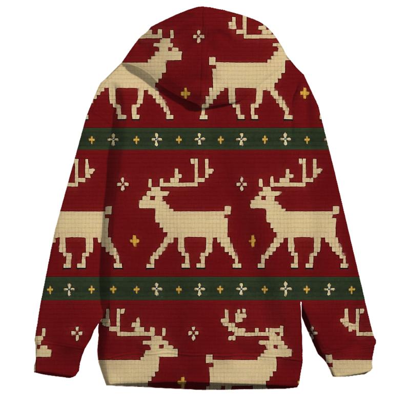 Polar Reindeer March Stripes Design custom hoodies