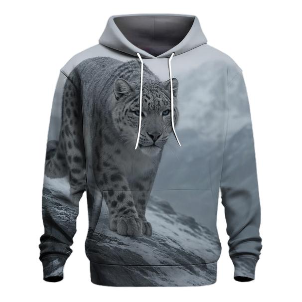 Snow Leopard On Wind Carved Ridge hoodie designs