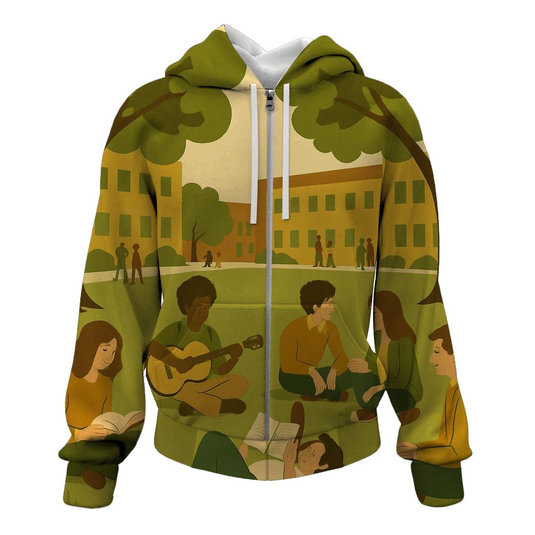 Peaceful Campus Green hoodie designs