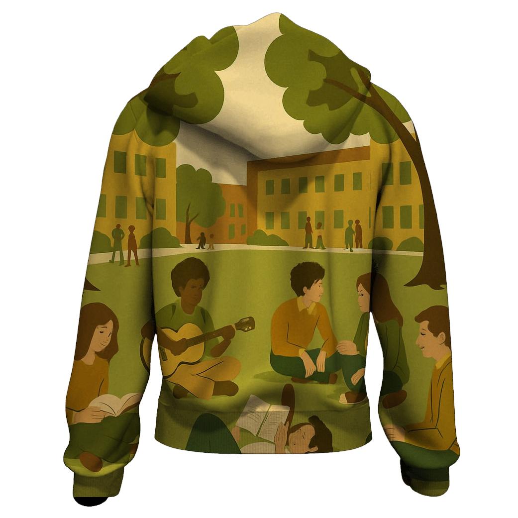 Peaceful Campus Green hoodie designs