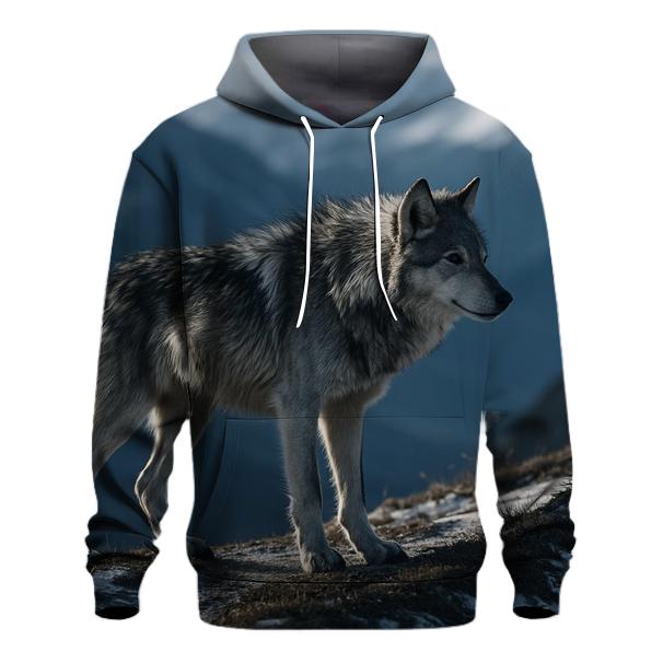 Alpine Wolf On Wind Carved Ridge hoodie trends