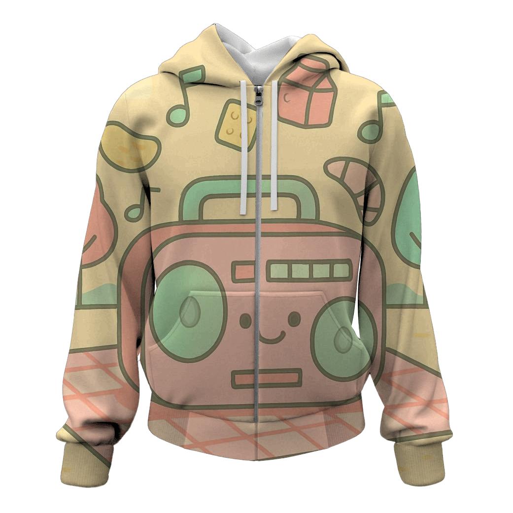 Pastel Boombox Picnic Vibes custom hoodies