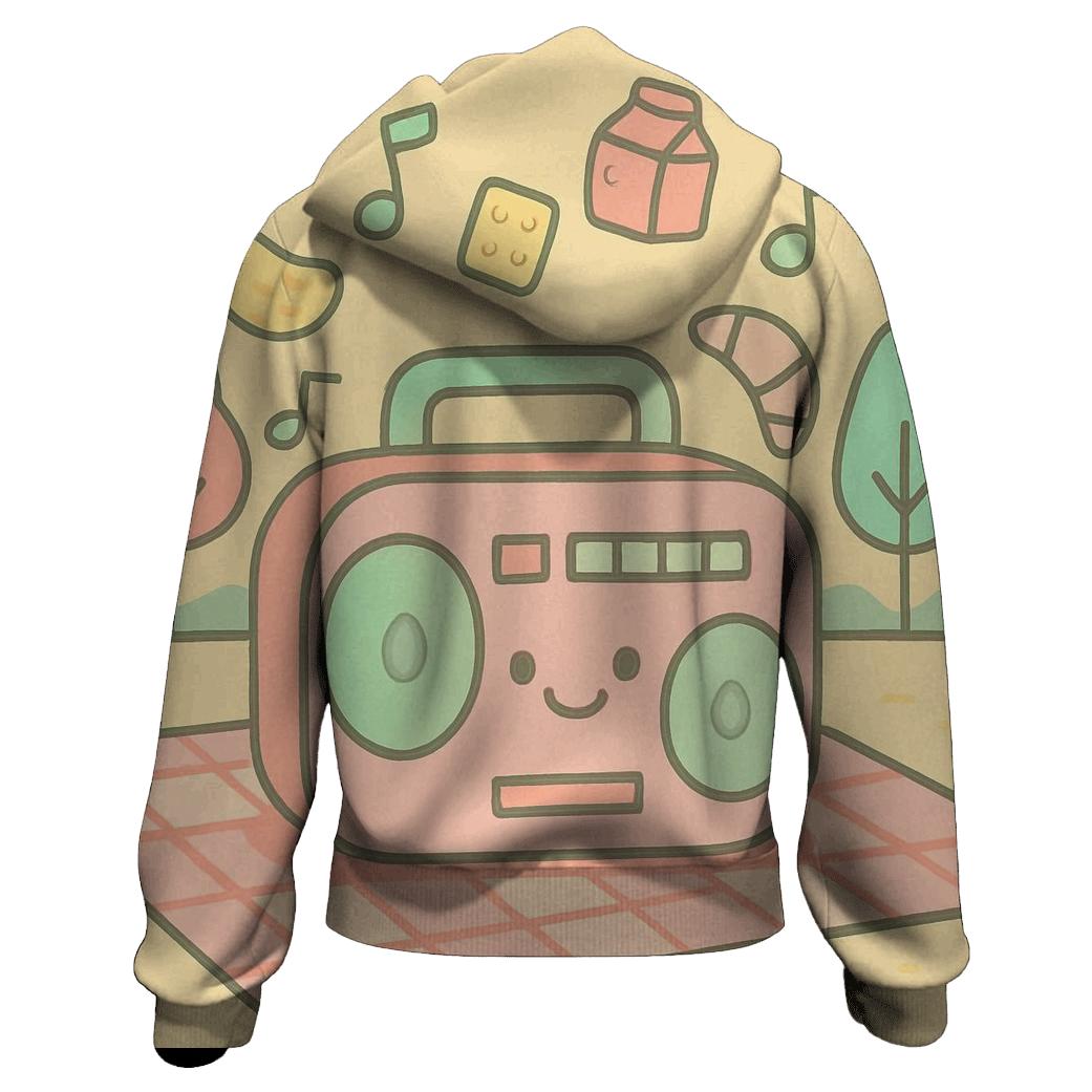 Pastel Boombox Picnic Vibes custom hoodies