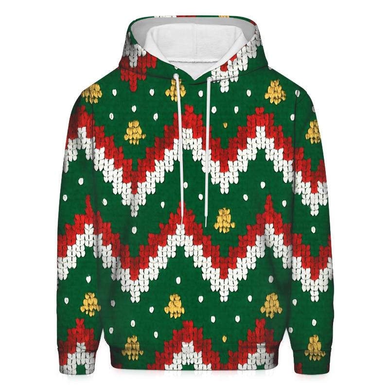 Candy Cane Pixel Zigzag Design pullover hoodies