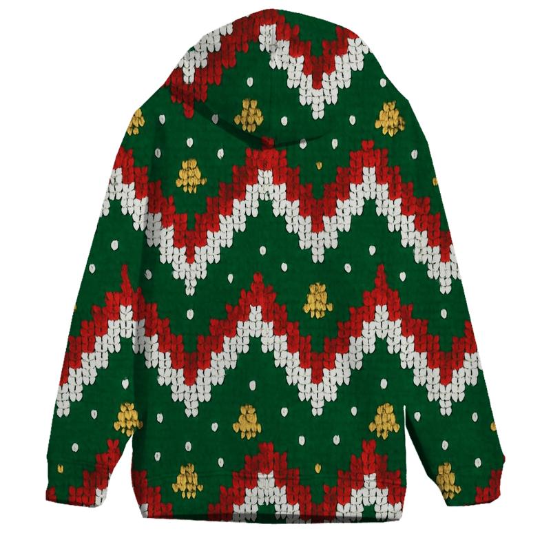 Candy Cane Pixel Zigzag Design pullover hoodies