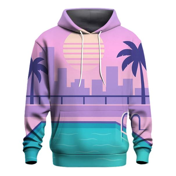 Vaporwave City Pool custom hoodies