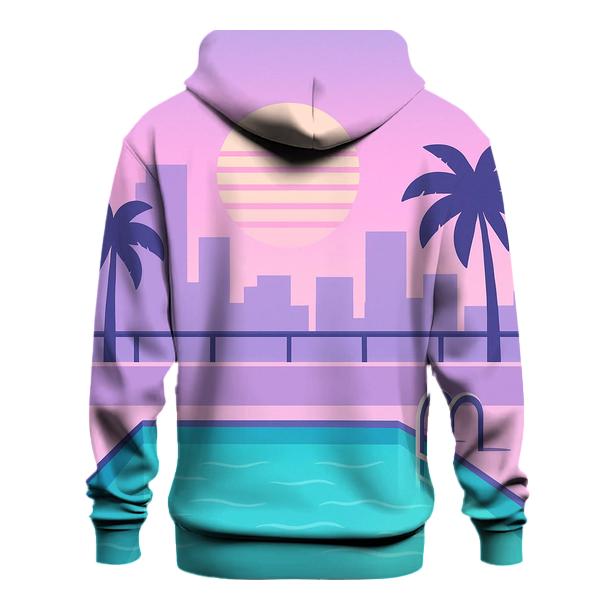 Vaporwave City Pool custom hoodies