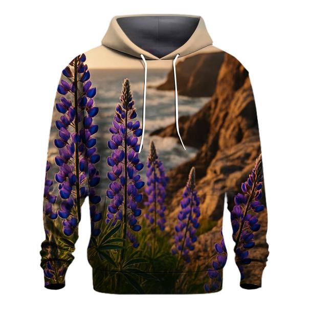 Wild Lupines On Coastal Cliff Edge hoodie trends