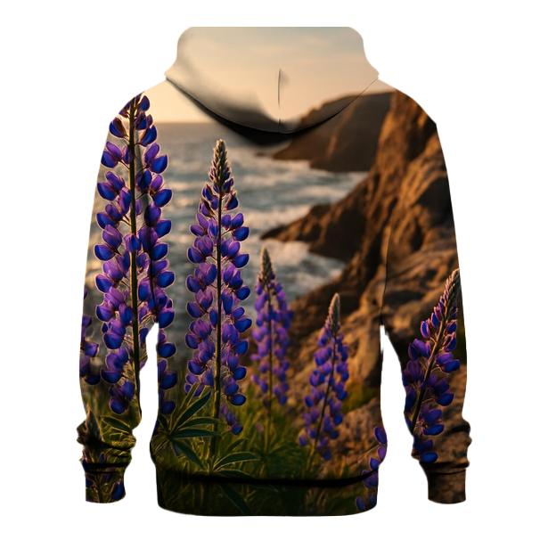 Wild Lupines On Coastal Cliff Edge hoodie trends