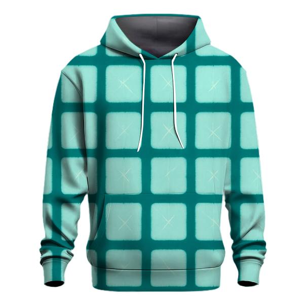 Teal Itajime Clamp Grid Tapestry hoodies fashion
