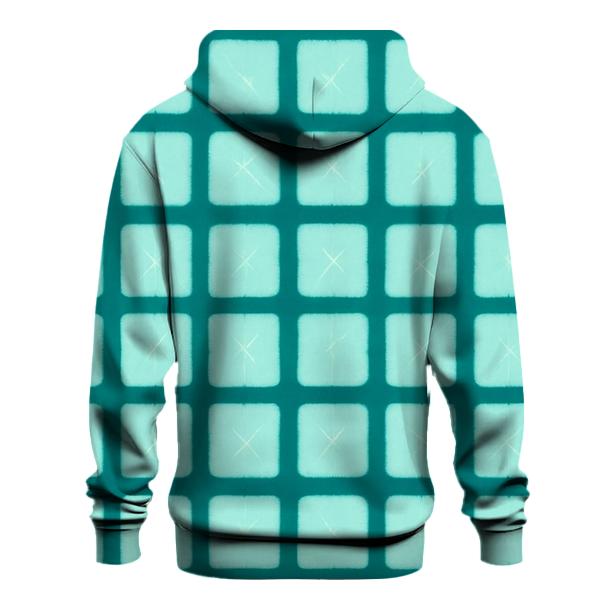 Teal Itajime Clamp Grid Tapestry hoodies fashion