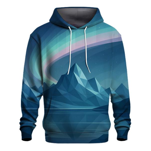 Aurora Over Polygon Peaks custom hoodies