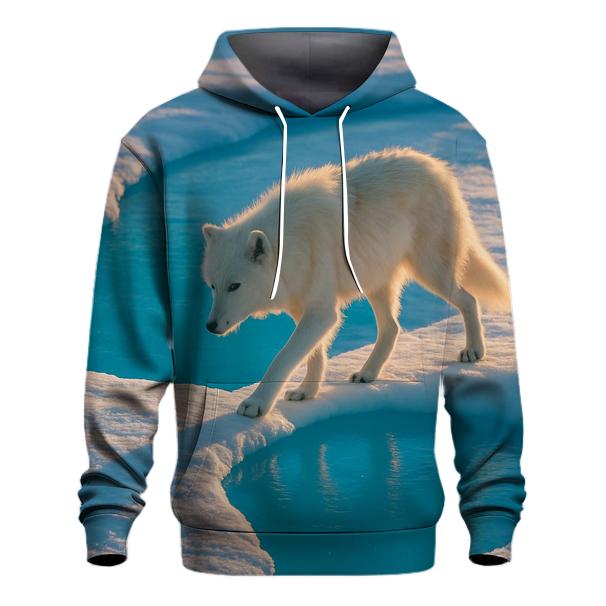 Arctic Wolf Crossing Blue Melt Pool custom hoodies