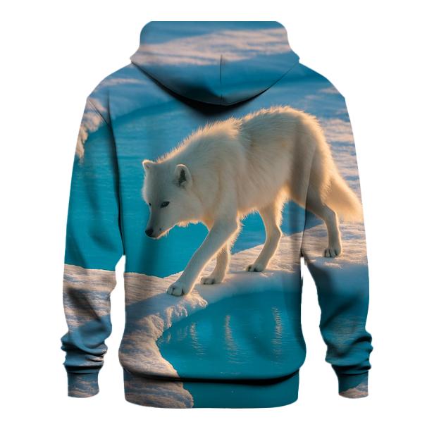 Arctic Wolf Crossing Blue Melt Pool custom hoodies
