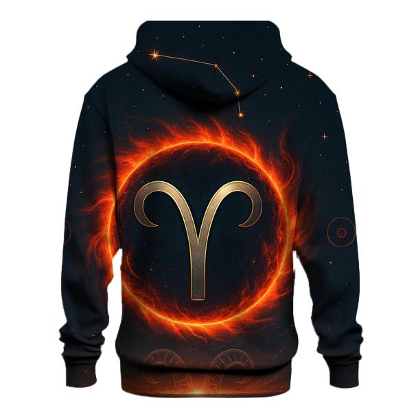 Celestial Aries Fire Gate printed hoodies