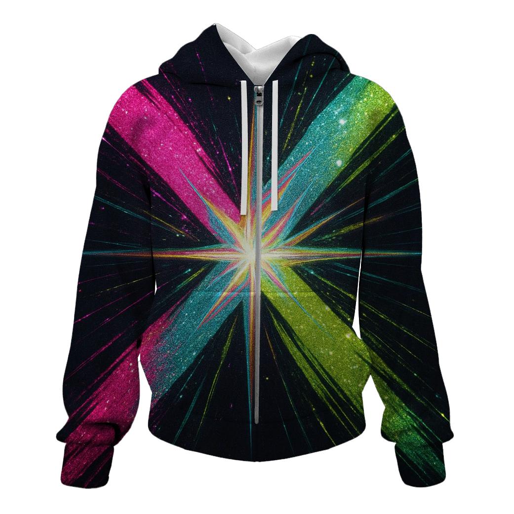 Neon Nova Mirage zip-up hoodies