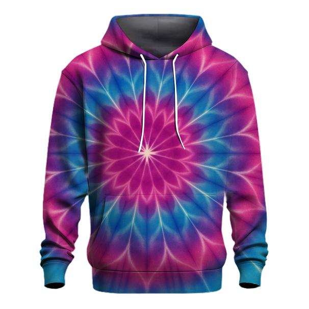 Magenta Cyan Mandala Sunburst pullover hoodies