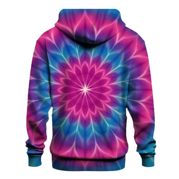 Magenta Cyan Mandala Sunburst pullover hoodies