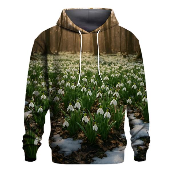 Snowdrop Carpet Beneath Thawing Forest custom hoodies