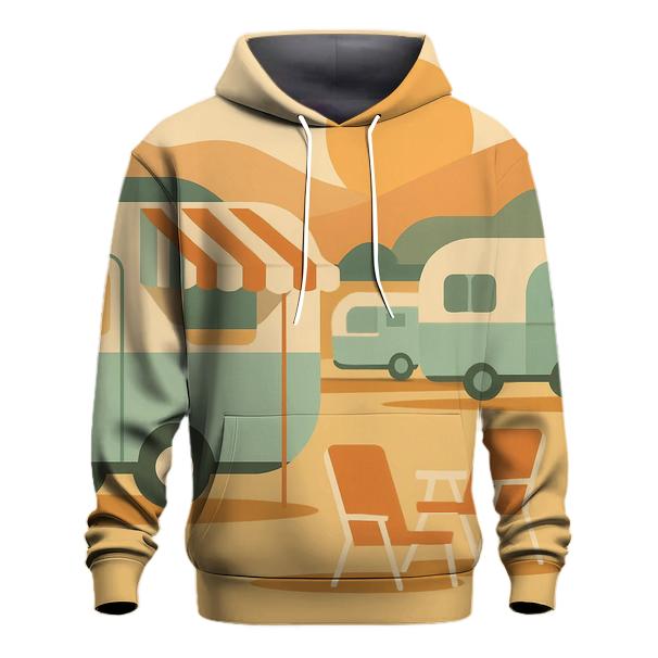 Sunny Caravan Park Morning graphic hoodies