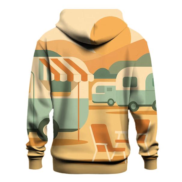 Sunny Caravan Park Morning graphic hoodies