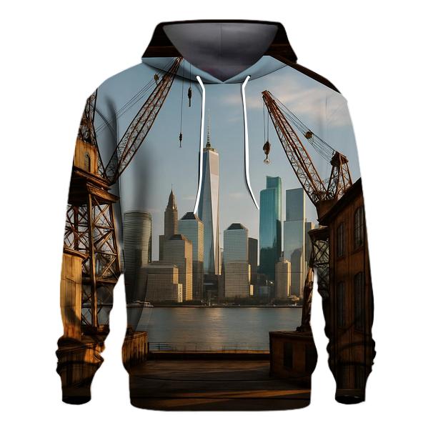 Brooklyn Navy Yard Industrial Skyline Frame premium hoodies