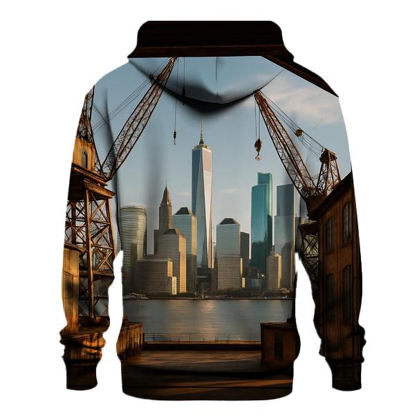 Brooklyn Navy Yard Industrial Skyline Frame premium hoodies