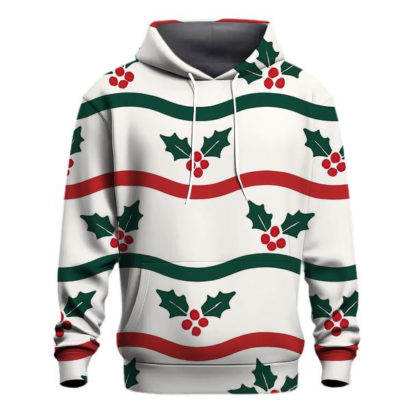 Holly Garland Wave Pattern printed hoodies