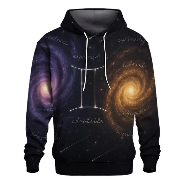 Gemini Dual Galaxy Mirror printed hoodies