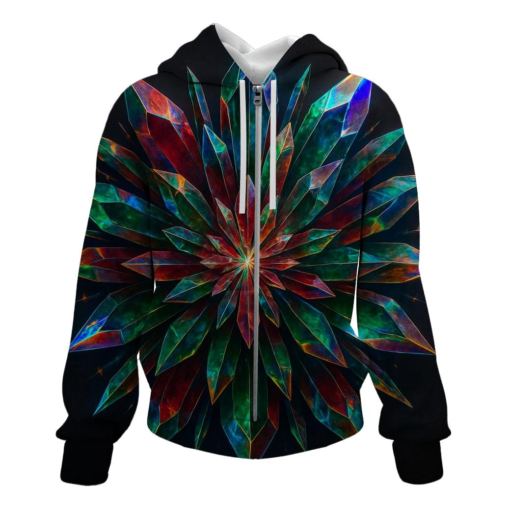 Prismatic Crystal Bloom hoodie styles