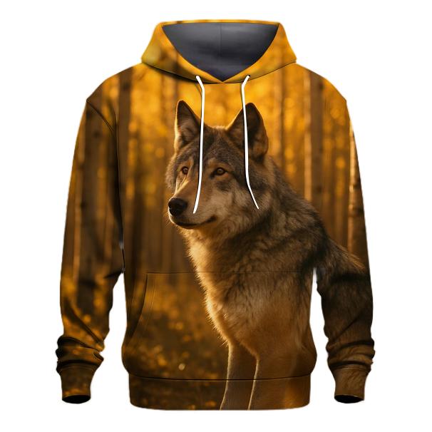 Wolf Listening In Autumn Aspen Grove designer hoodies