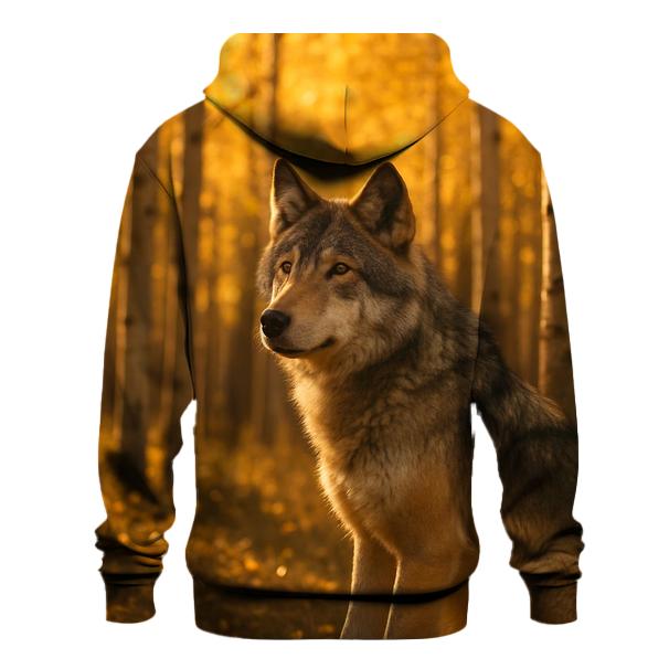 Wolf Listening In Autumn Aspen Grove designer hoodies