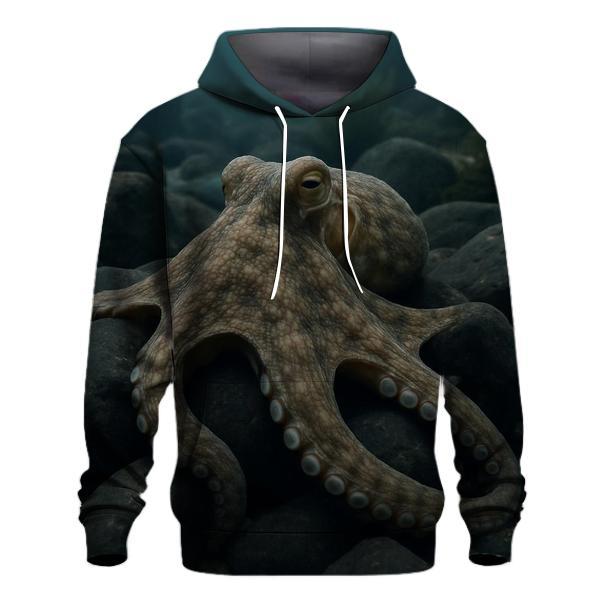 Common Octopus Among Basalt Boulders hoodie designs