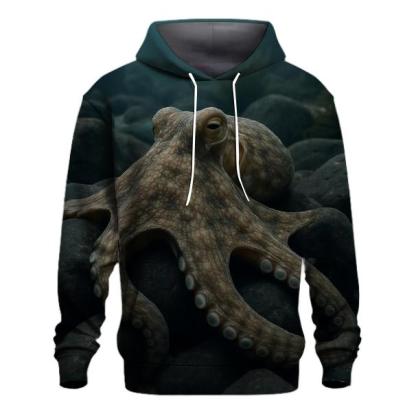 Common Octopus Among Basalt Boulders hoodie designs