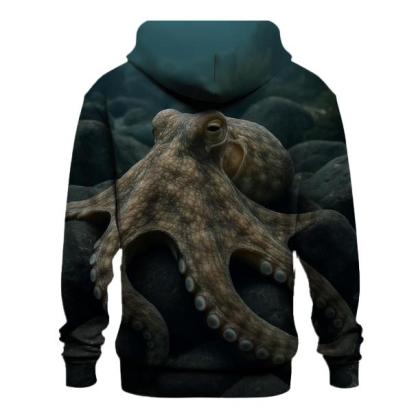 Common Octopus Among Basalt Boulders hoodie designs