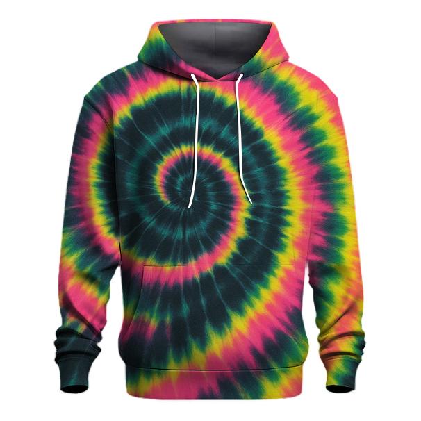Neon Overdye Spiral Galaxy graphic hoodies