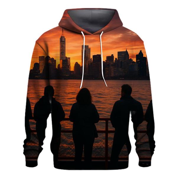 Sunset From Staten Island Ferry Deck premium hoodies