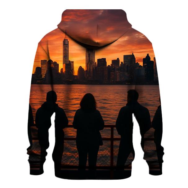 Sunset From Staten Island Ferry Deck premium hoodies