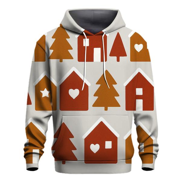 Gingerbread Village Blocks embroidered hoodies