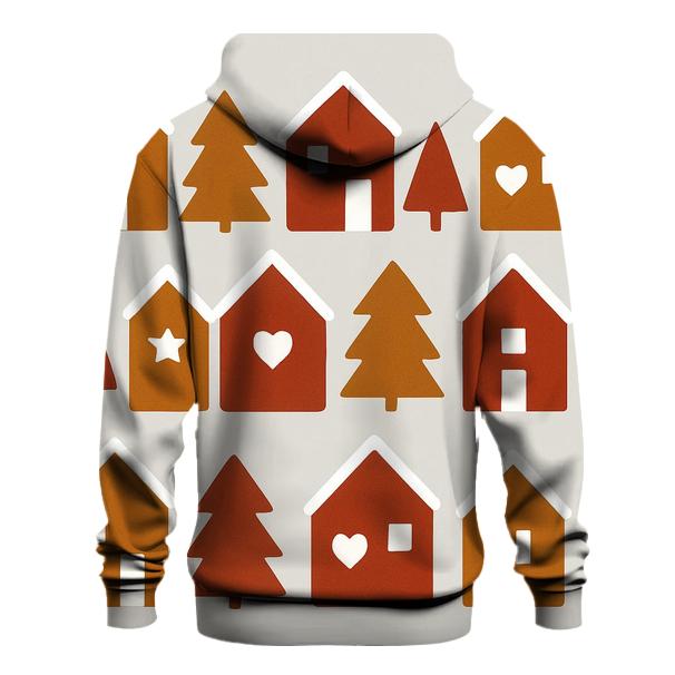 Gingerbread Village Blocks embroidered hoodies