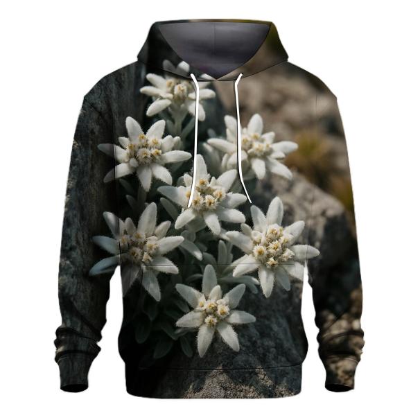 Alpine Edelweiss Among Lichen Covered Rocks zip-up hoodies