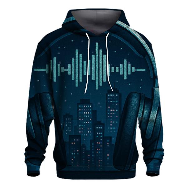 Pixelated Headphone City zip-up hoodies