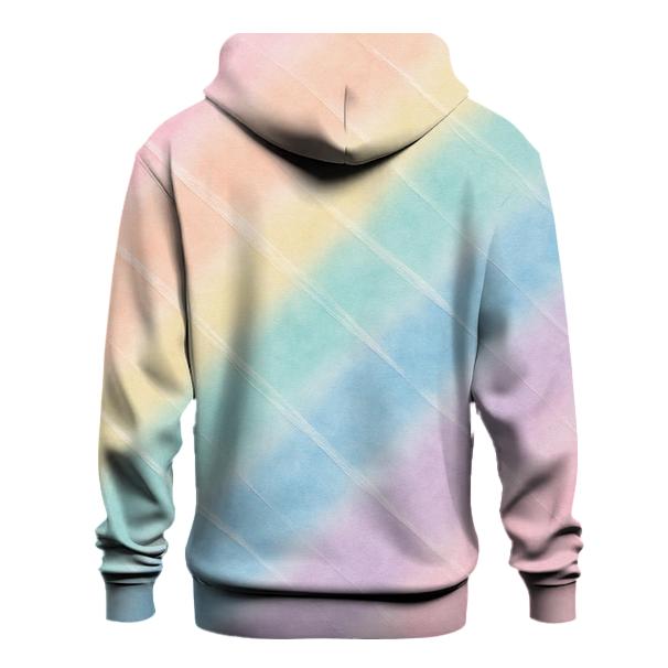 Pastel Diagonal Fold Rainbow pullover hoodies