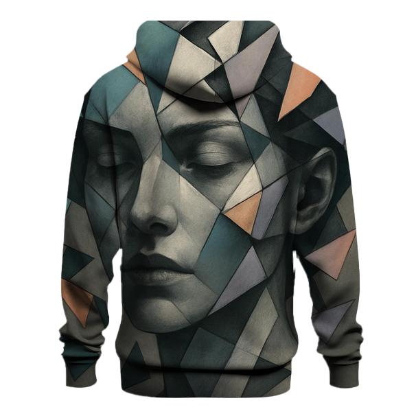 Fractured Mirror Portrait printed hoodies